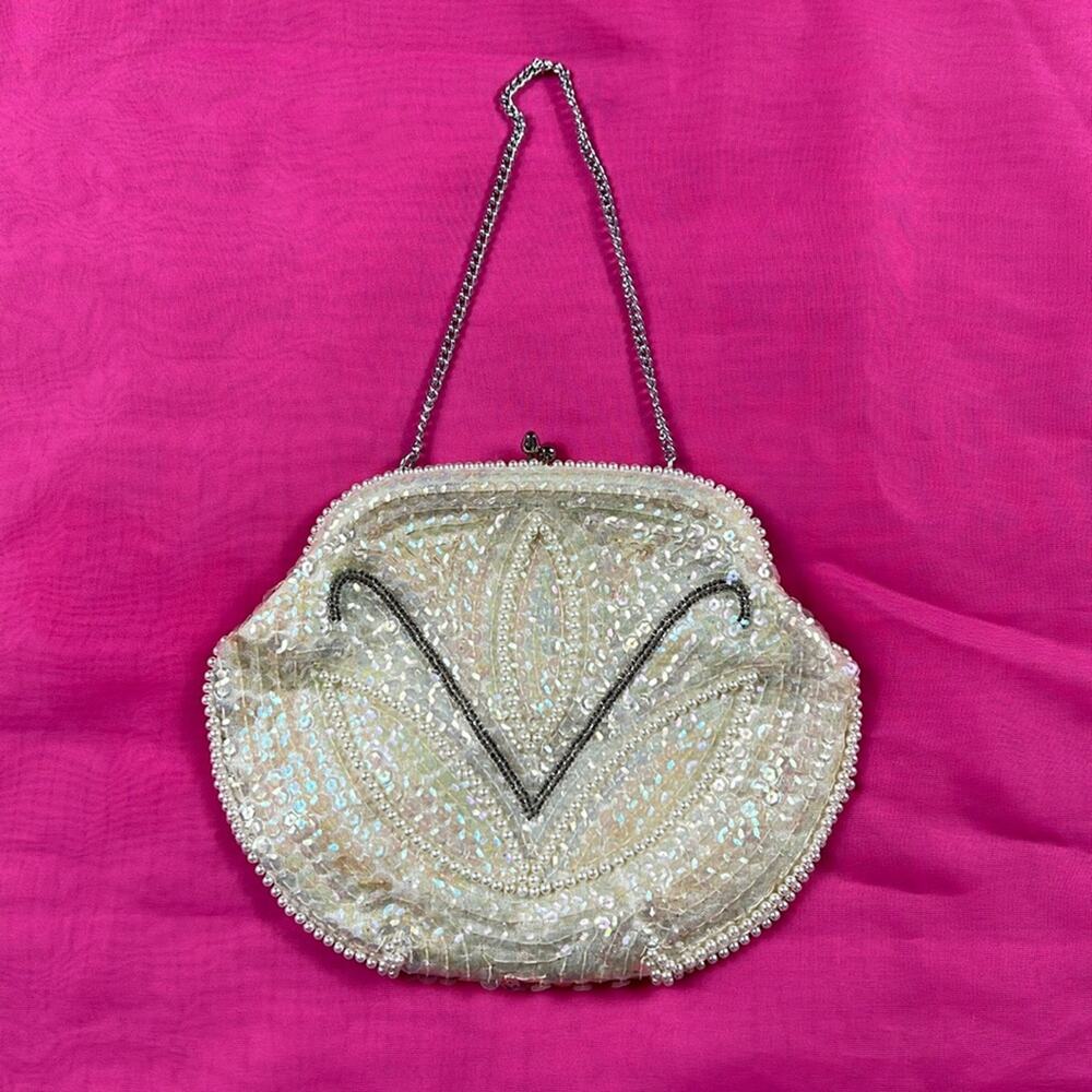 Vintage 60s Debbie by John Wind Imports beaded sequin handbag purse